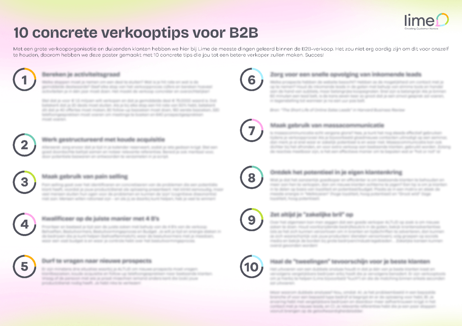 Poster: 10 concrete verkooptips voor B2B