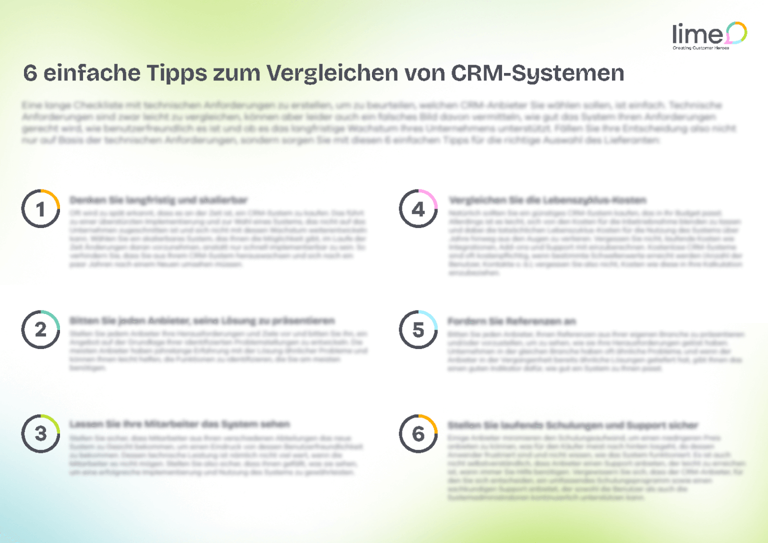 Poster: 6 Tipps zum Vergleichen von CRM-Systemen