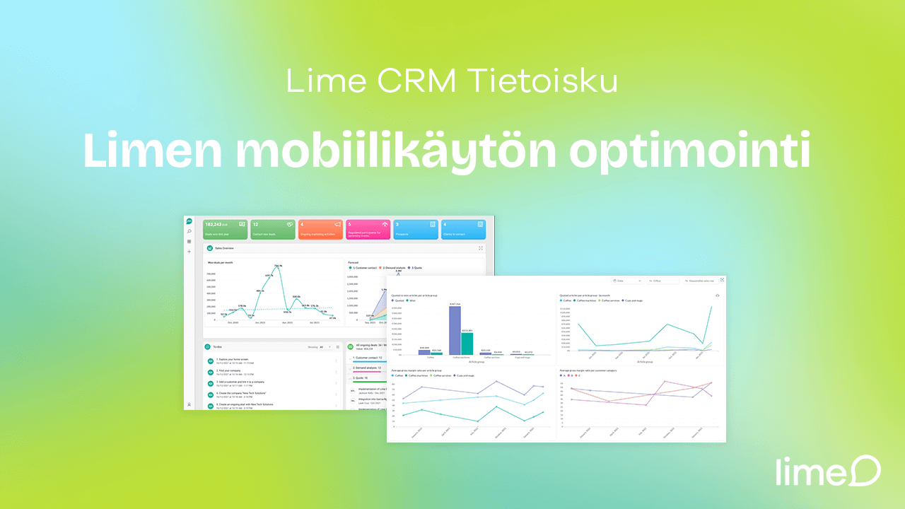 Lime CRM Tietoisku: Limen mobiilikäytön optimointi