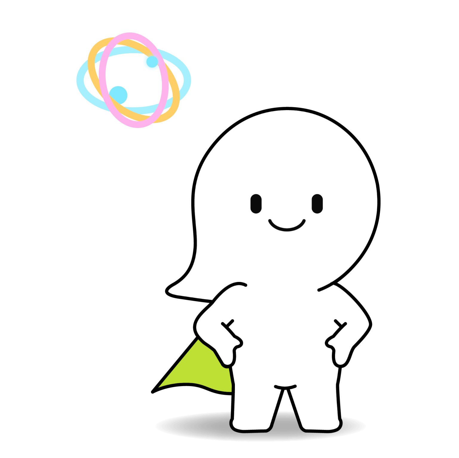 A smiling cartoon character with a cape, symbolising a friendly approach to business solutions.