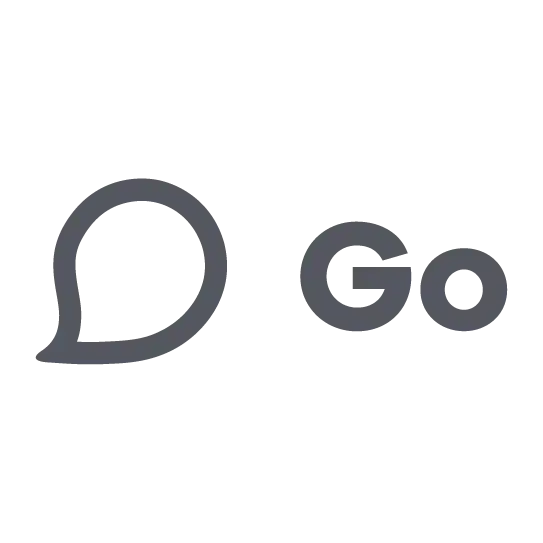 Communication logo with speech bubble and Go text