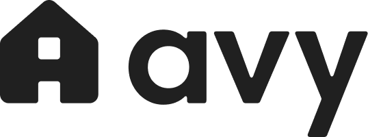 Avy logo, house icon combined with a letter A
