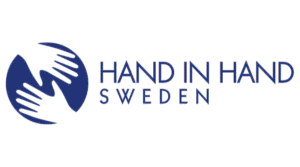 Hand in Hand Sweden logo, a black and white graphic