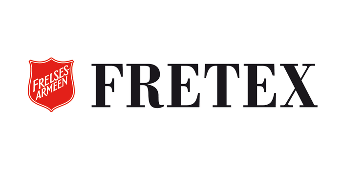 Frelsesarmeen and Fetex logos displayed prominently with distinct branding elements.