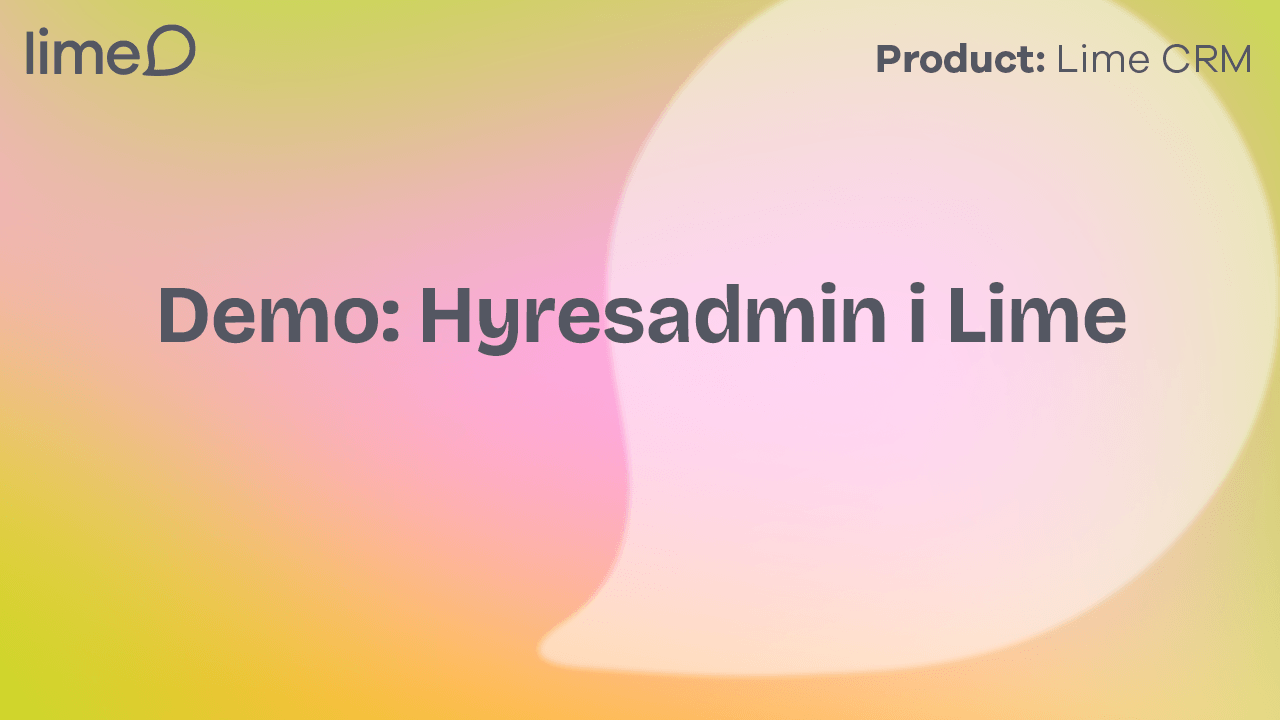 Demo: Hiring admin in Lime CRM product interface preview.